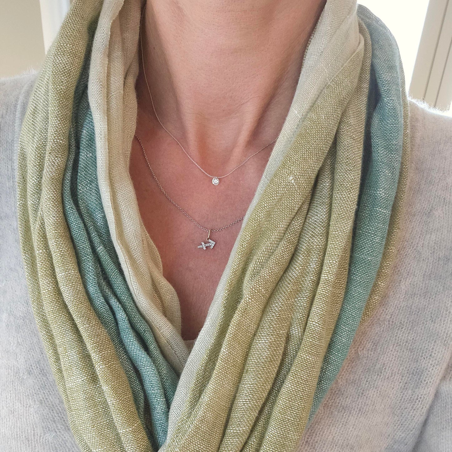 BUEL 18ct Gold 'Naked' Diamond Necklace