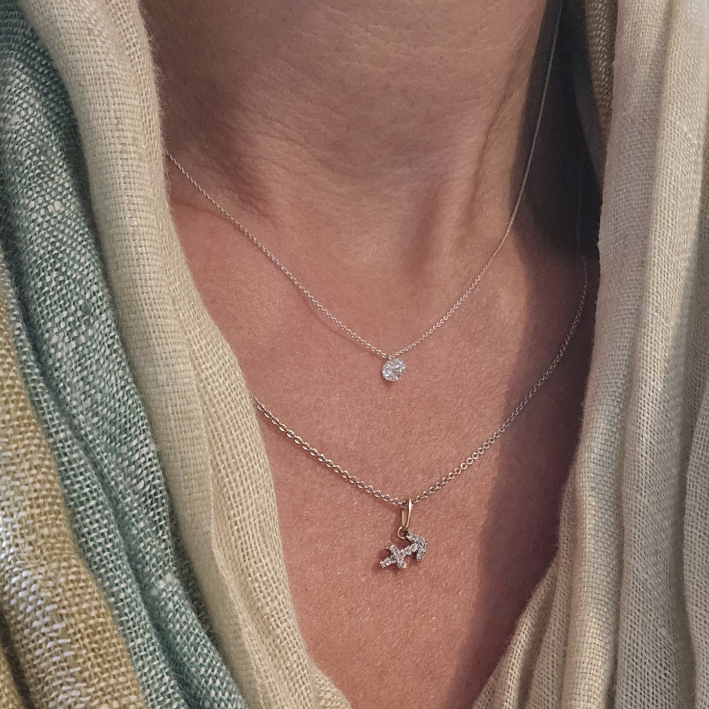 BUEL 18ct Gold 'Naked' Diamond Necklace