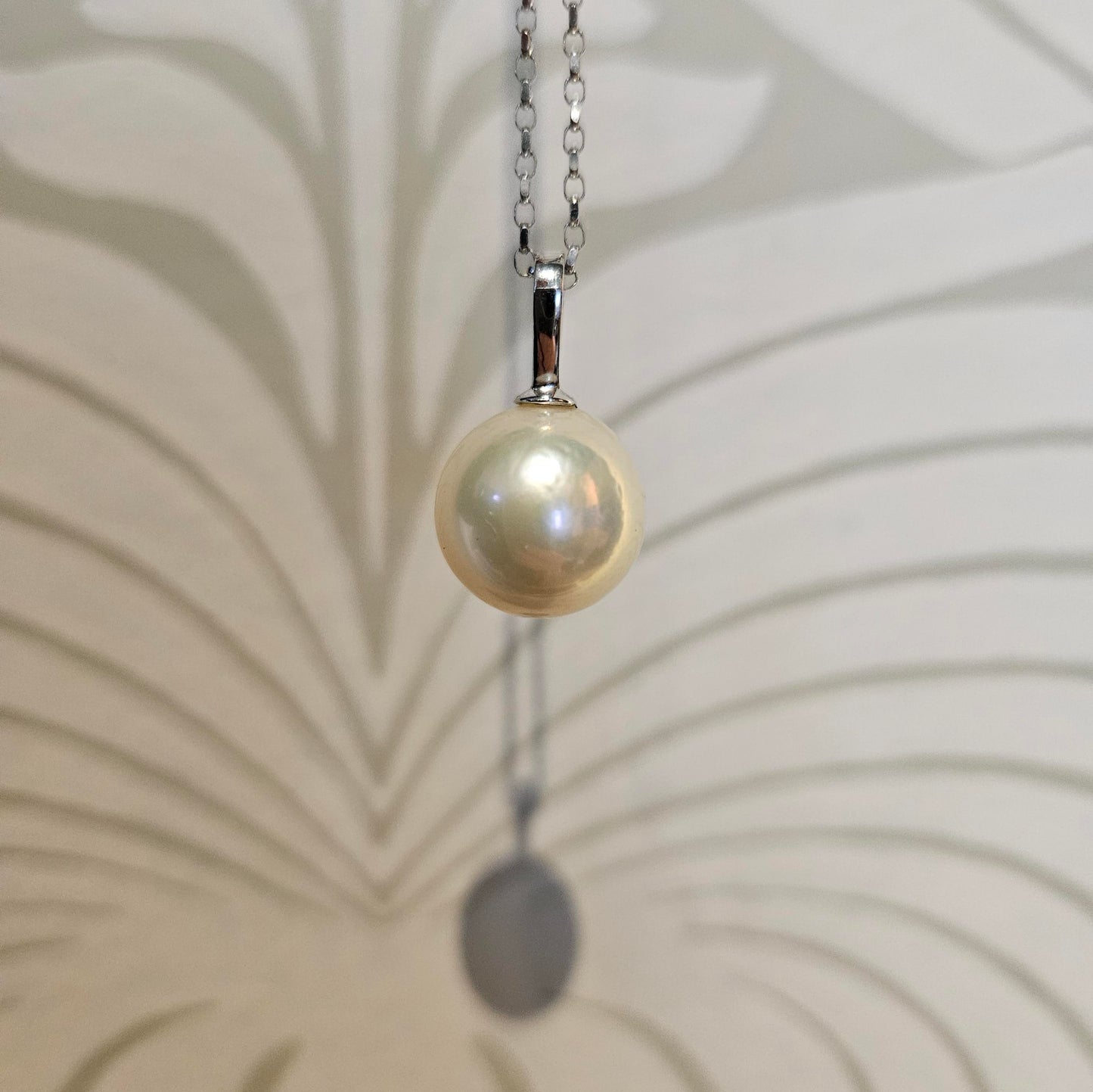 RAW 9ct White Gold & Big Freshwater Pearl Necklace