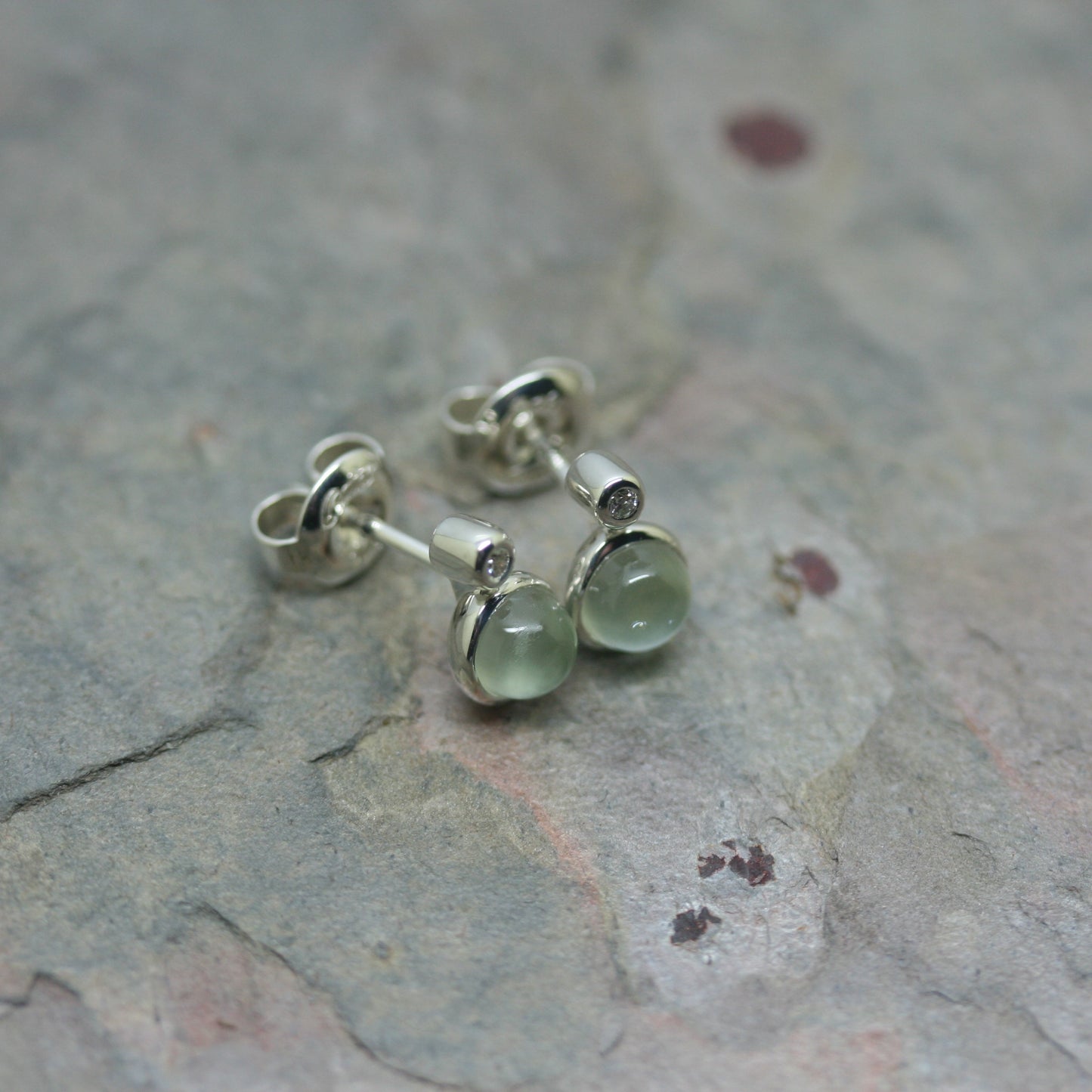 QUINN Silver & Diamond 'Sweet End' Stud Earrings