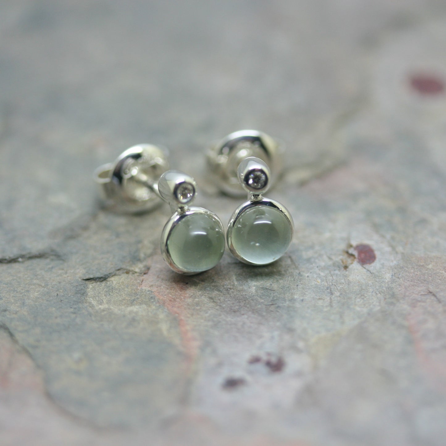 QUINN Silver & Diamond 'Sweet End' Stud Earrings