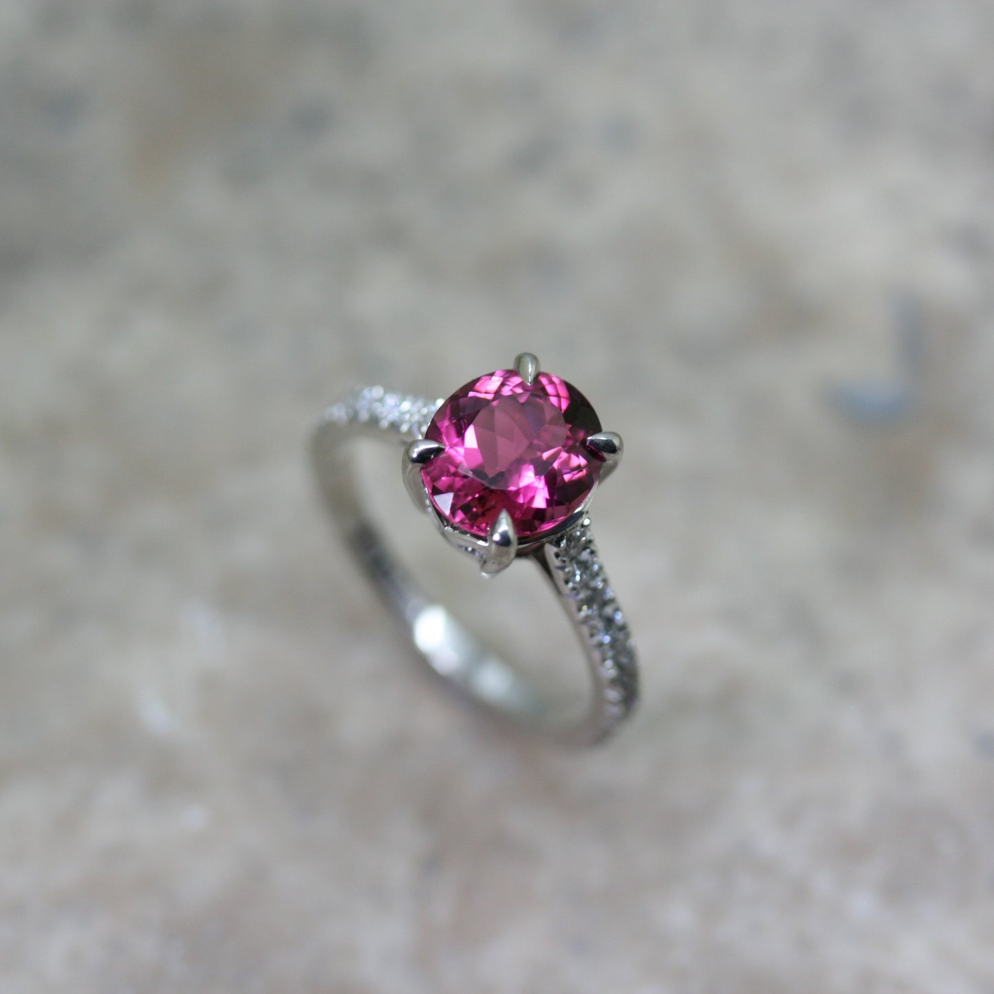 SOLEY Platinum Rubellite & Diamond Dress Ring
