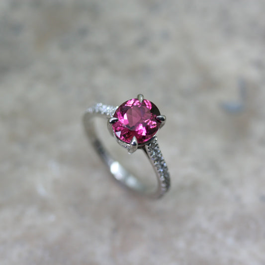 SOLEY Platinum Rubellite & Diamond Dress Ring
