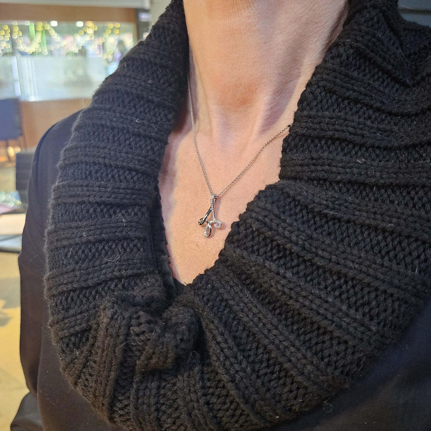 STOCKERT 'Script' 18ct White Gold & Diamond Pendant