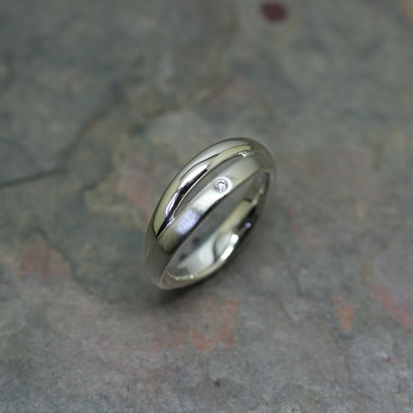 Quinn Silver Crossover Diamond Ring