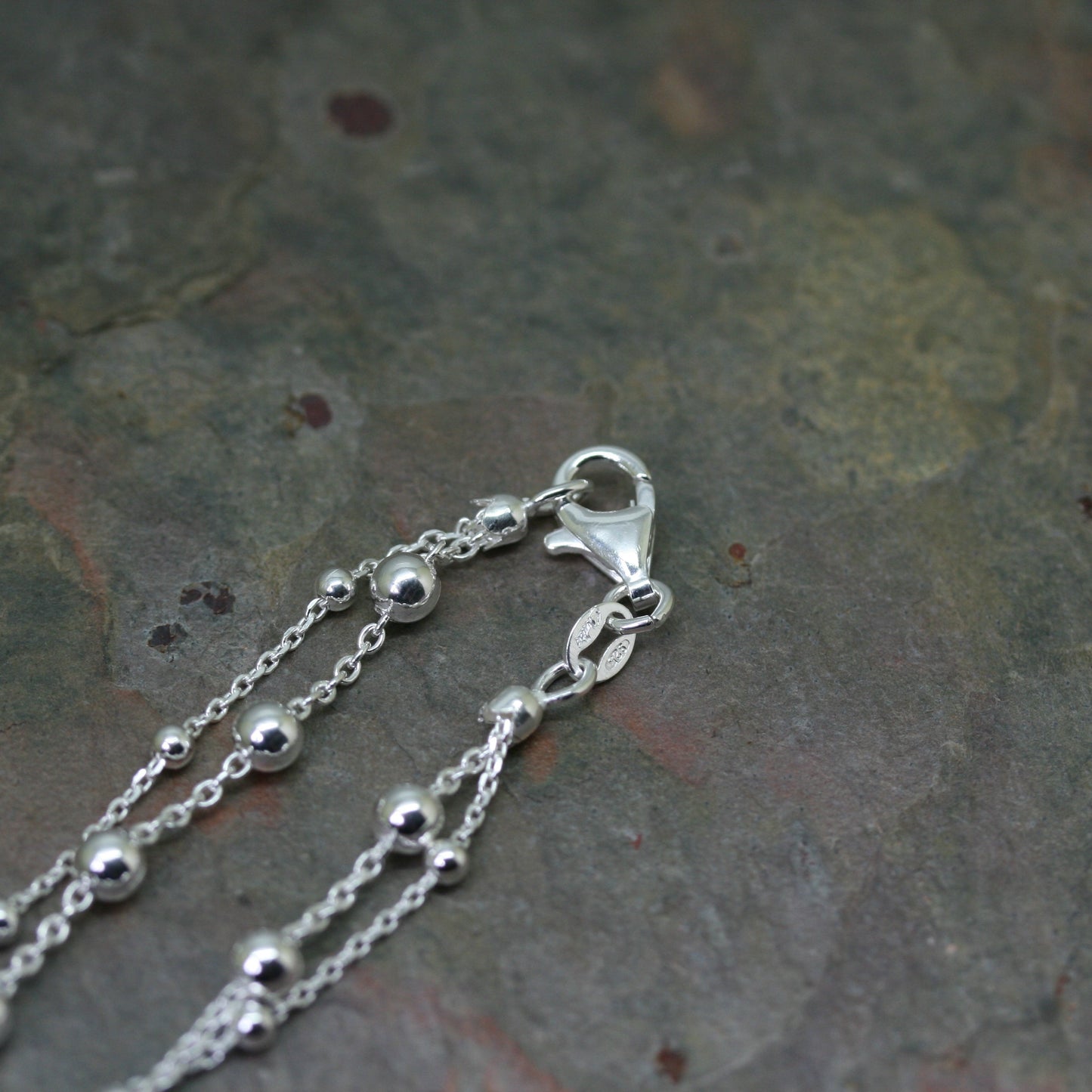 QUINN Silver 'Two Row Bead' Bracelet