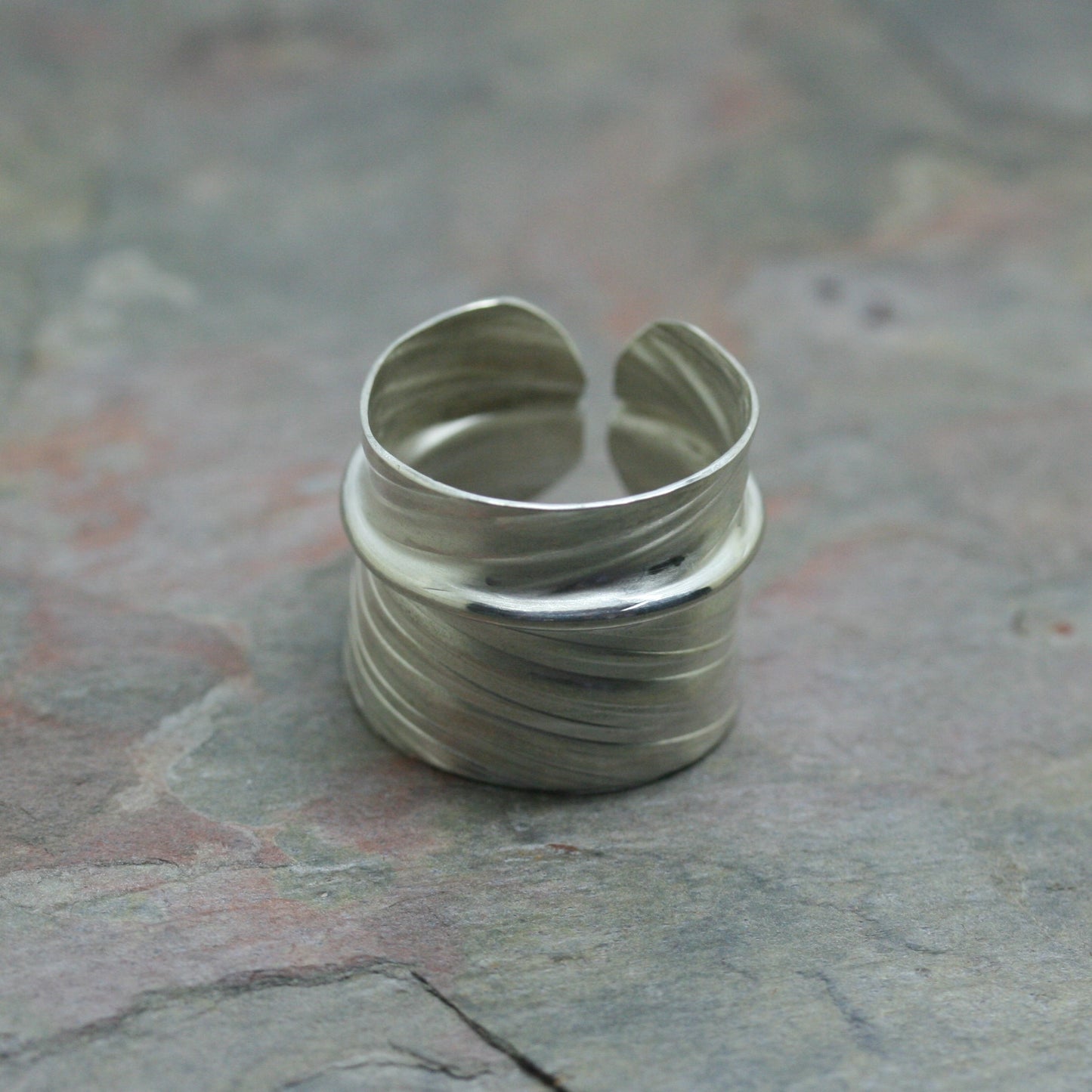 MA Ltd Silver 'Feather' Ring