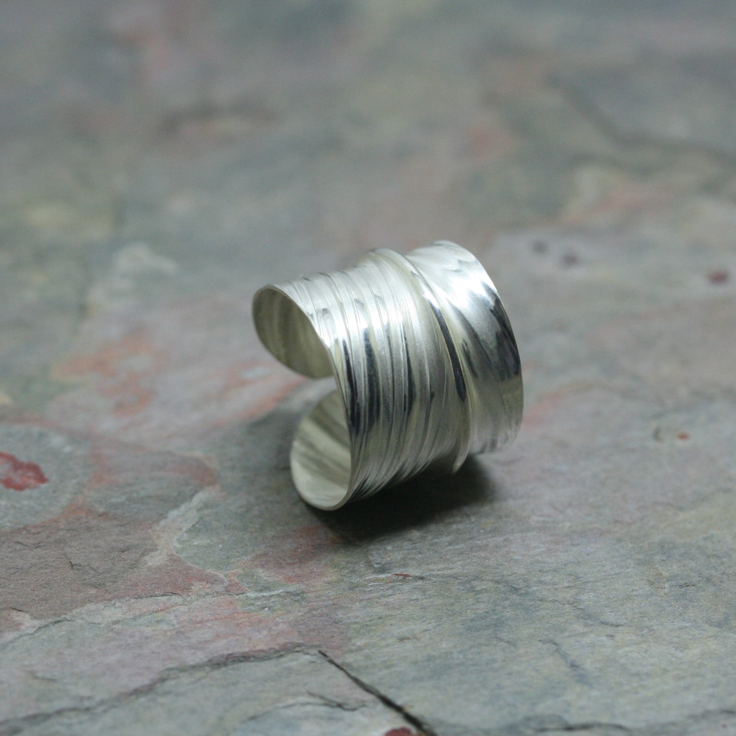 MA Ltd Silver 'Feather' Ring