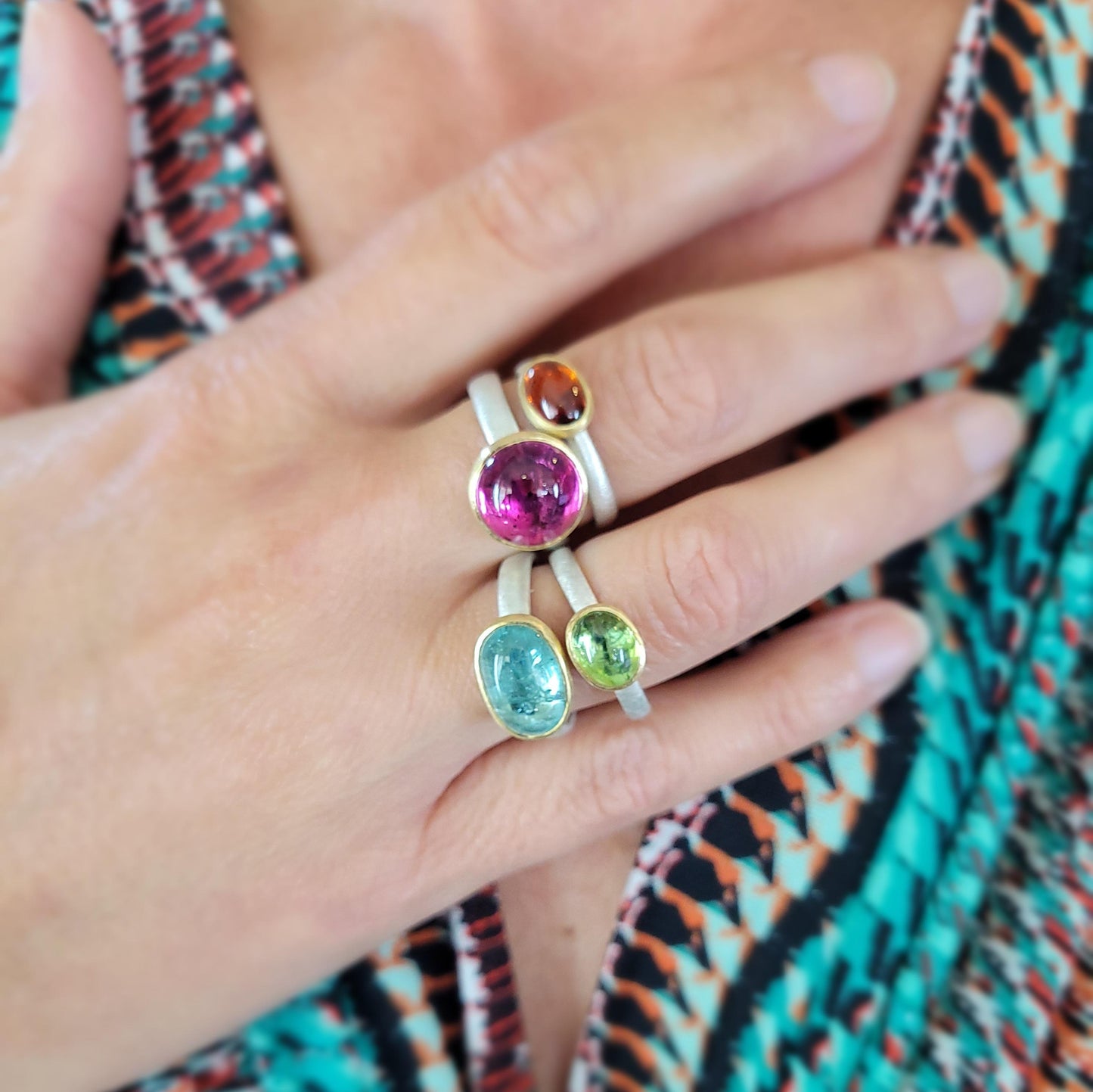 GOODMAN MORRIS Silver & 18ct Yellow Gold 'Puri' Ring
