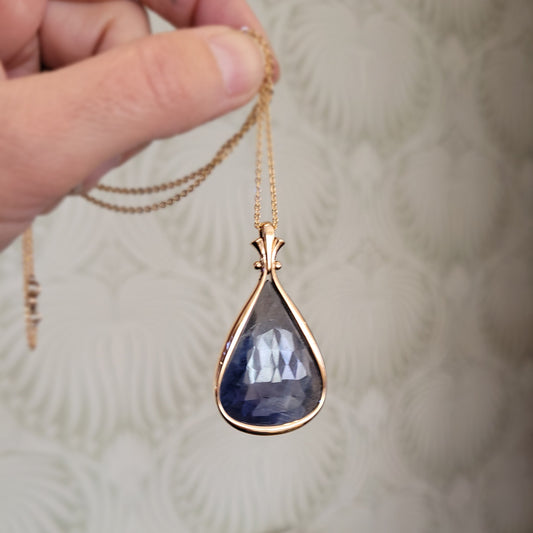 ADAM 18ct Rose Gold 'Sapphire Slice' Pendant