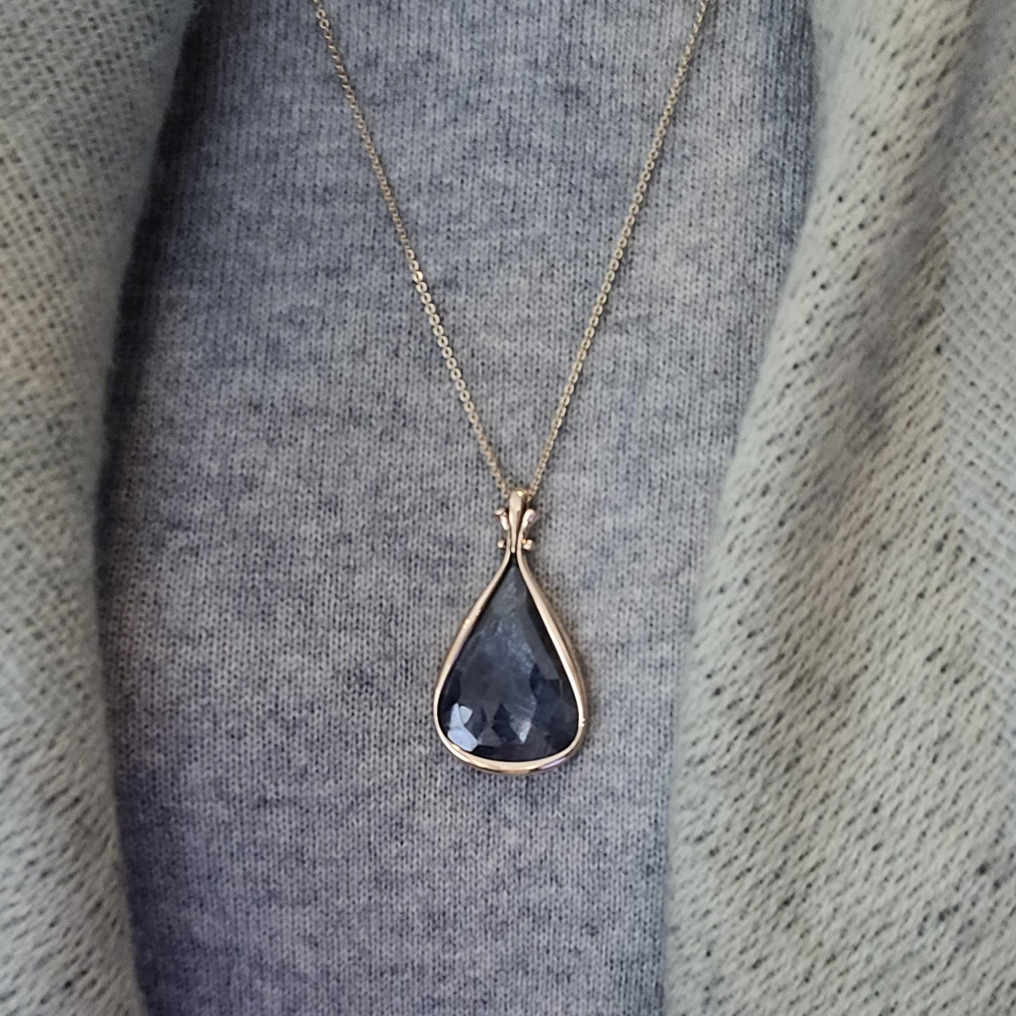 ADAM 18ct Rose Gold 'Sapphire Slice' Pendant