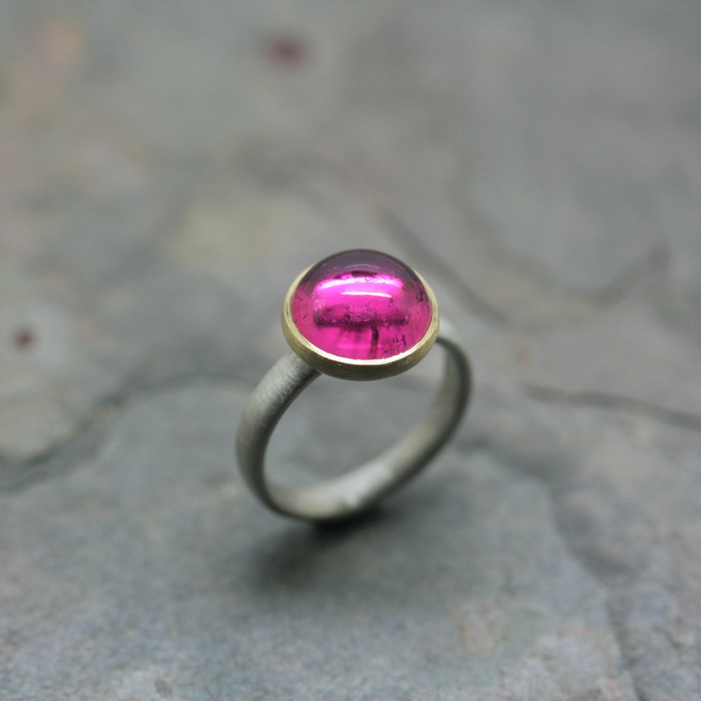 GOODMAN MORRIS Silver & 18ct Yellow Gold 'Puri' Ring
