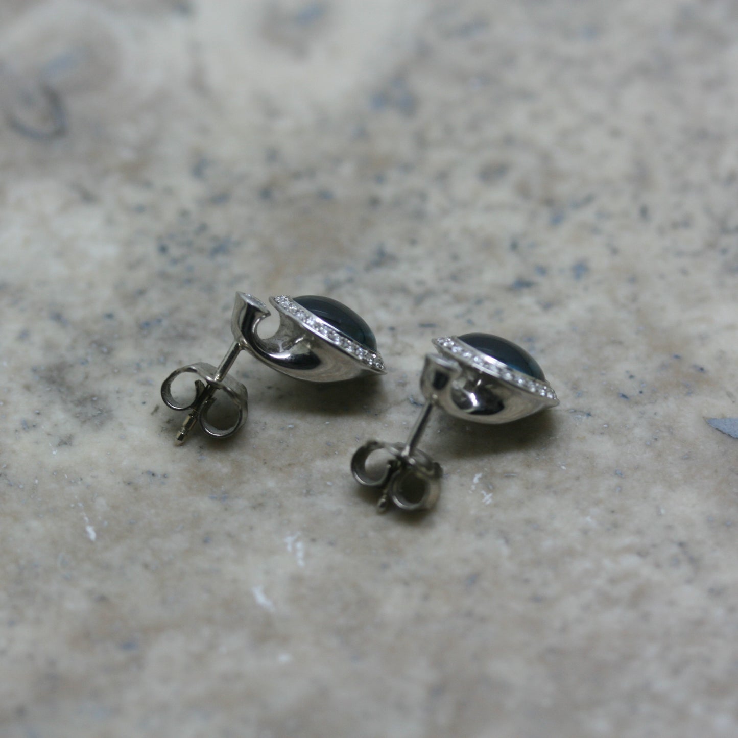 ANDREW GEOGHEGAN 18ct White Gold & Blue Topaz 'Satellite' Earrings