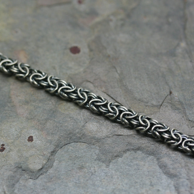 SAN Men's Silver Fancy Belcher Bracelet