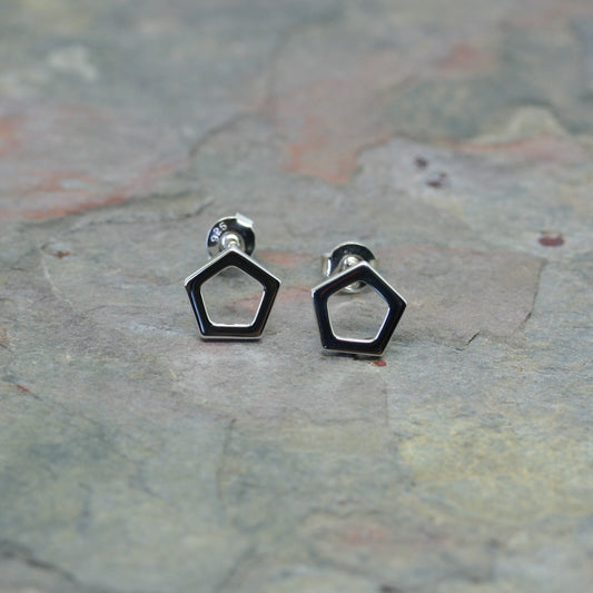 CURT Silver Pentagon Ear Studs