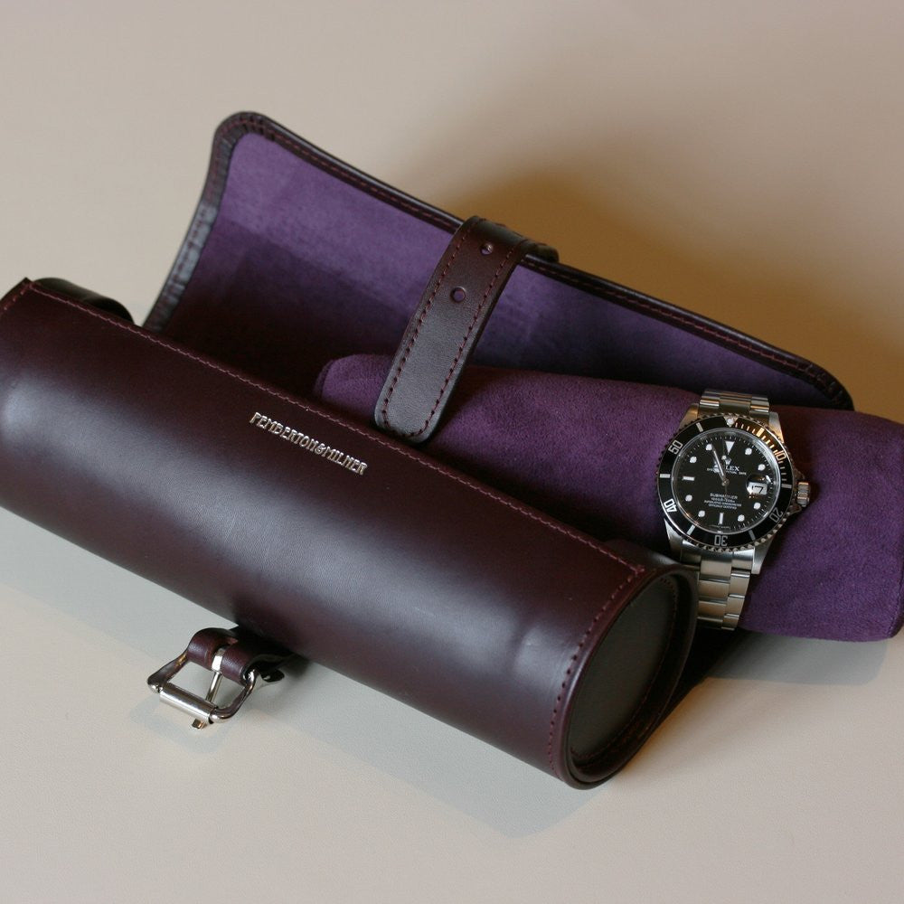 PEMBERTON & MILNER Leather Travel Watch/Jewellery Roll