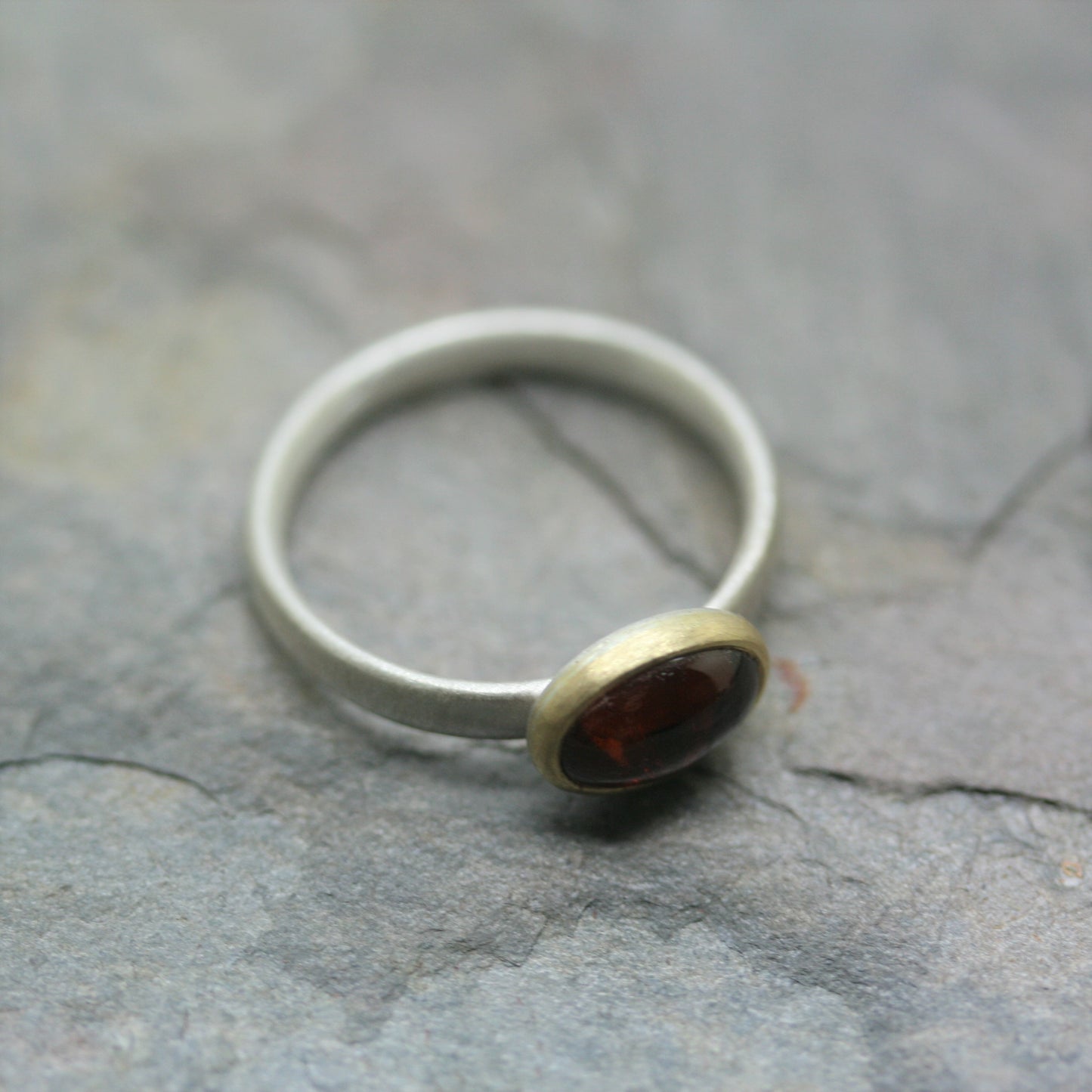GOODMAN MORRIS Silver & 18ct Yellow Gold 'Puri' Ring