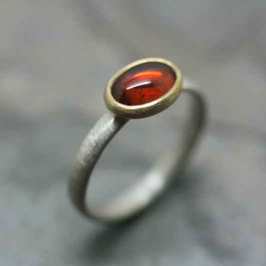GOODMAN MORRIS Silver & 18ct Yellow Gold 'Puri' Ring