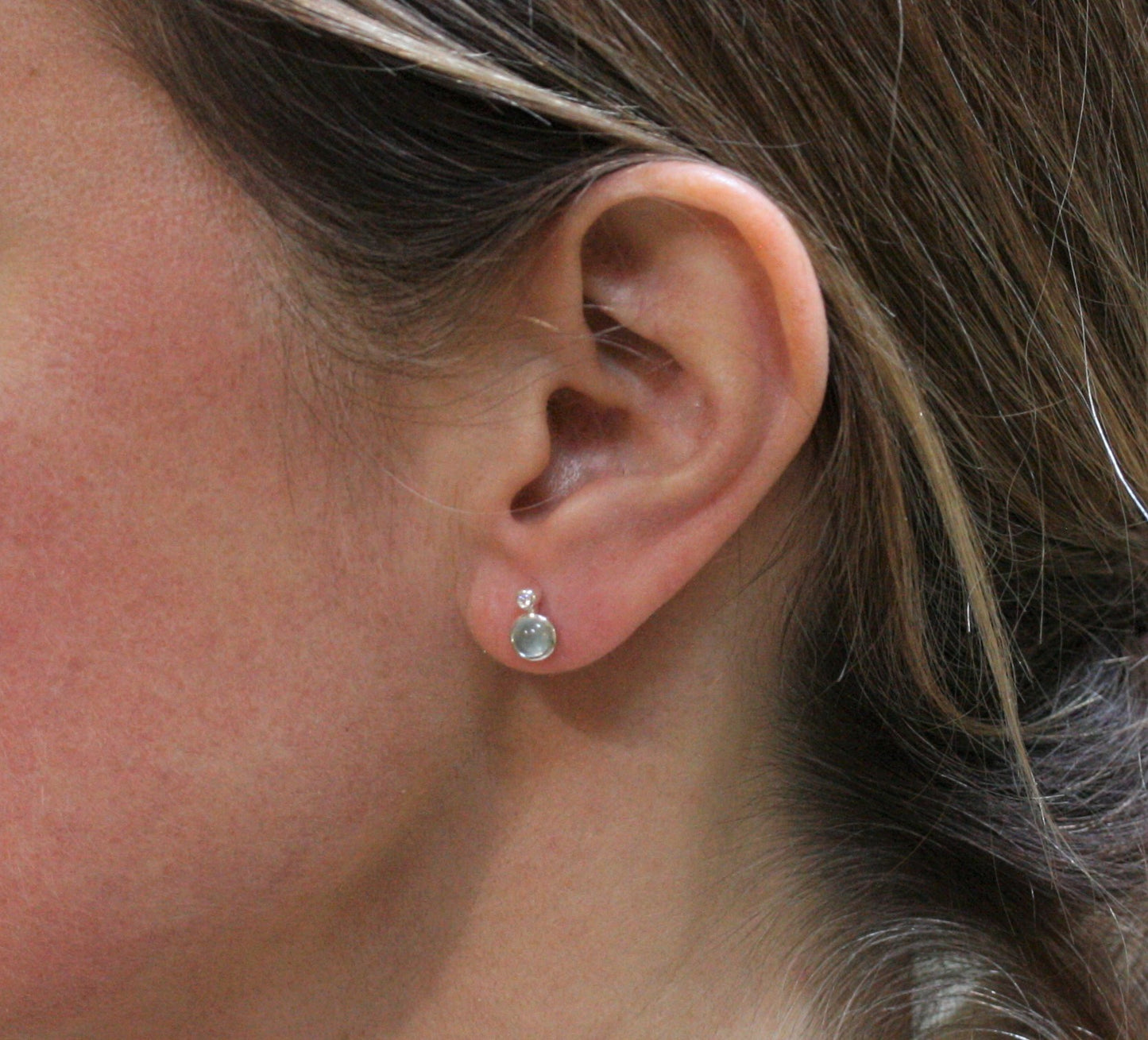 QUINN Silver & Diamond 'Sweet End' Stud Earrings