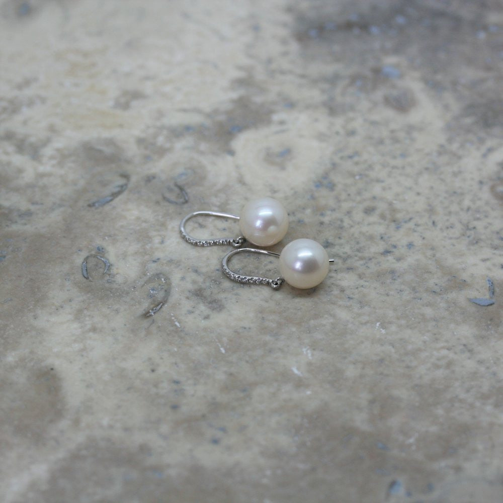 RAW Pearl & Diamond Drop Earrings