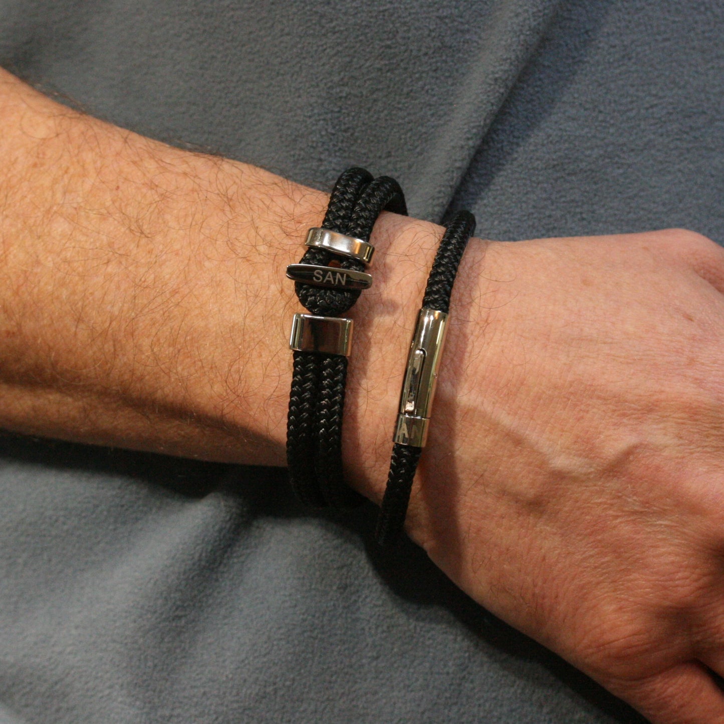 SAN Single Row Gents Nylon Rope Bracelet