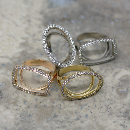 ADAM 18ct Gold & Diamond 'Outline' Ring