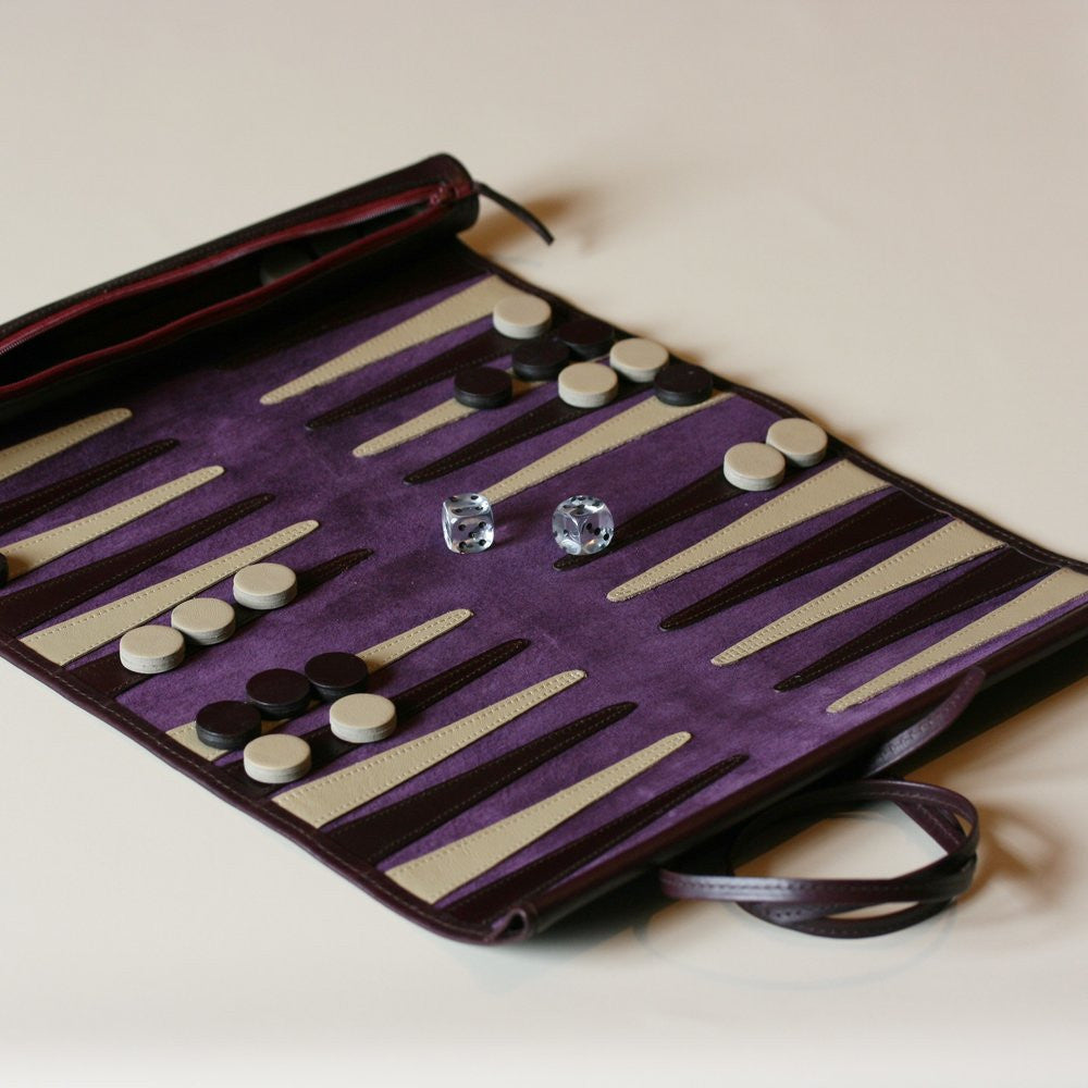 PEMBERTON & MILNER Leather Travel Backgammon Set