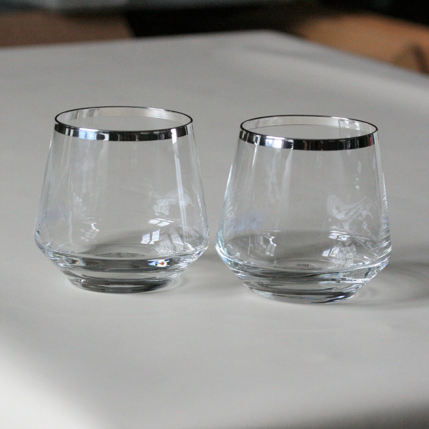 SONJA QUANDT Silver Edged Crystal 'Gin' Glass