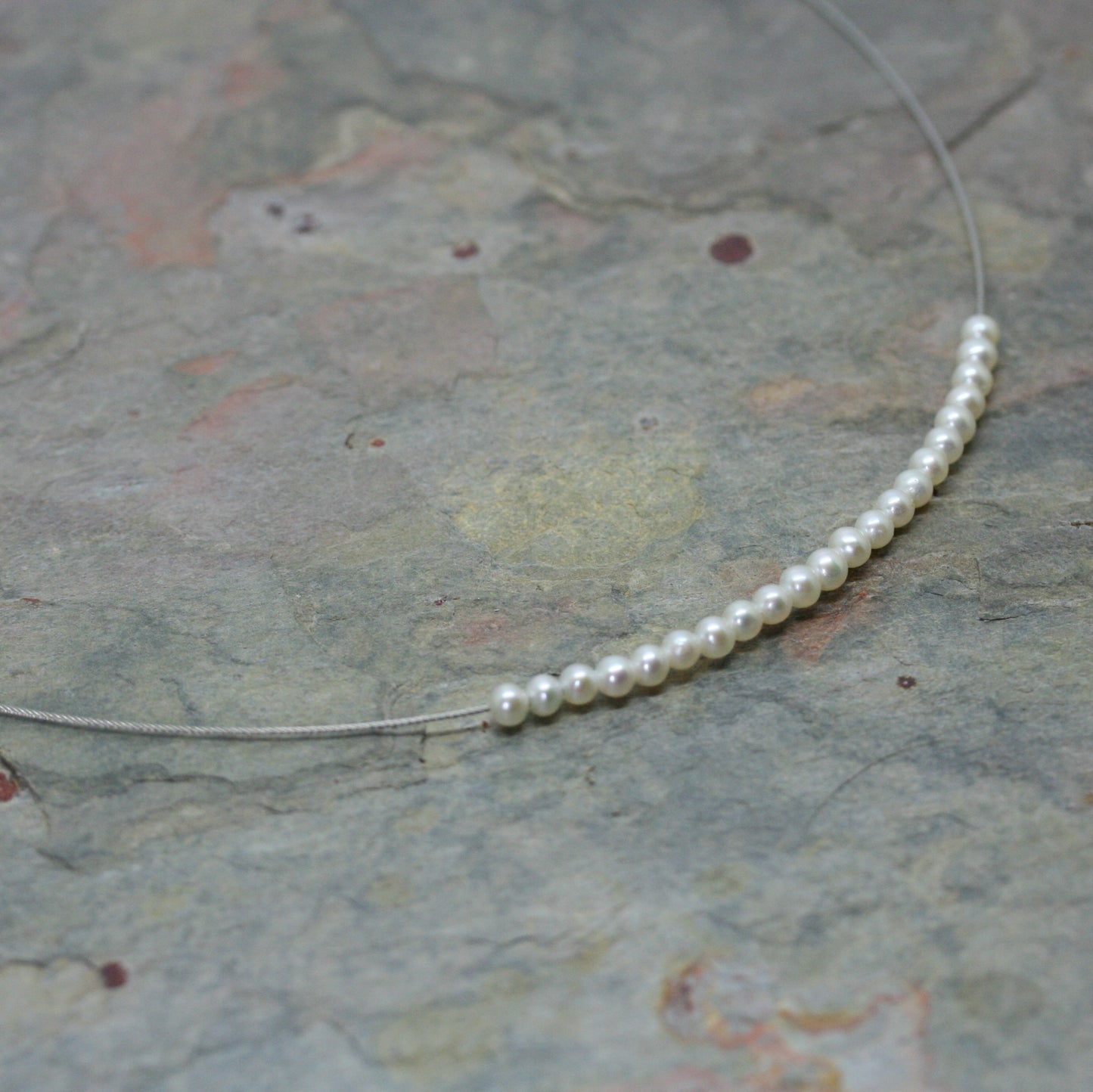 EVA STREPP Gold Plated Stainless Steel 'Pin' Pearl Necklace