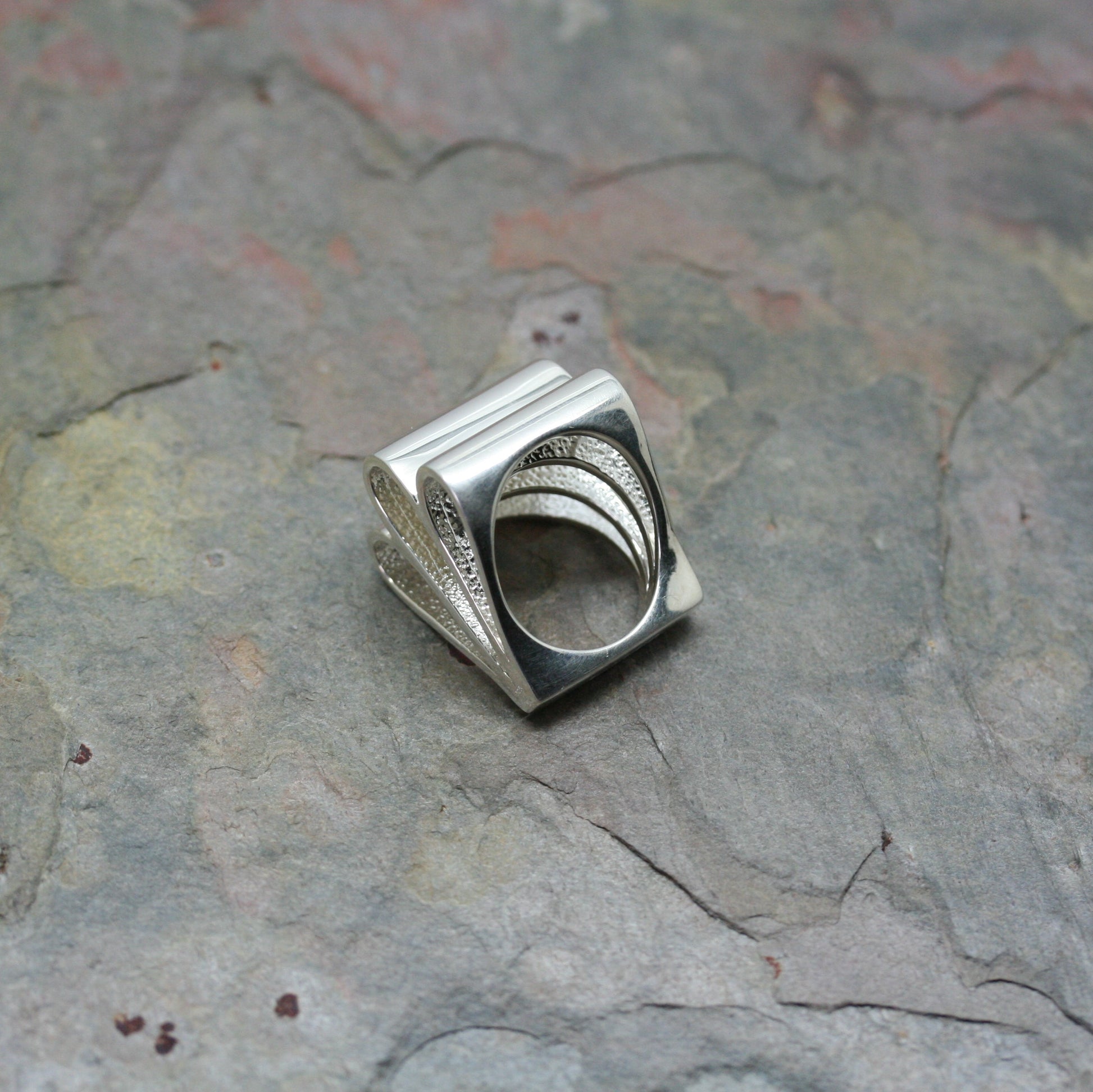 O F DESIGN Silver 'Fan' Ring