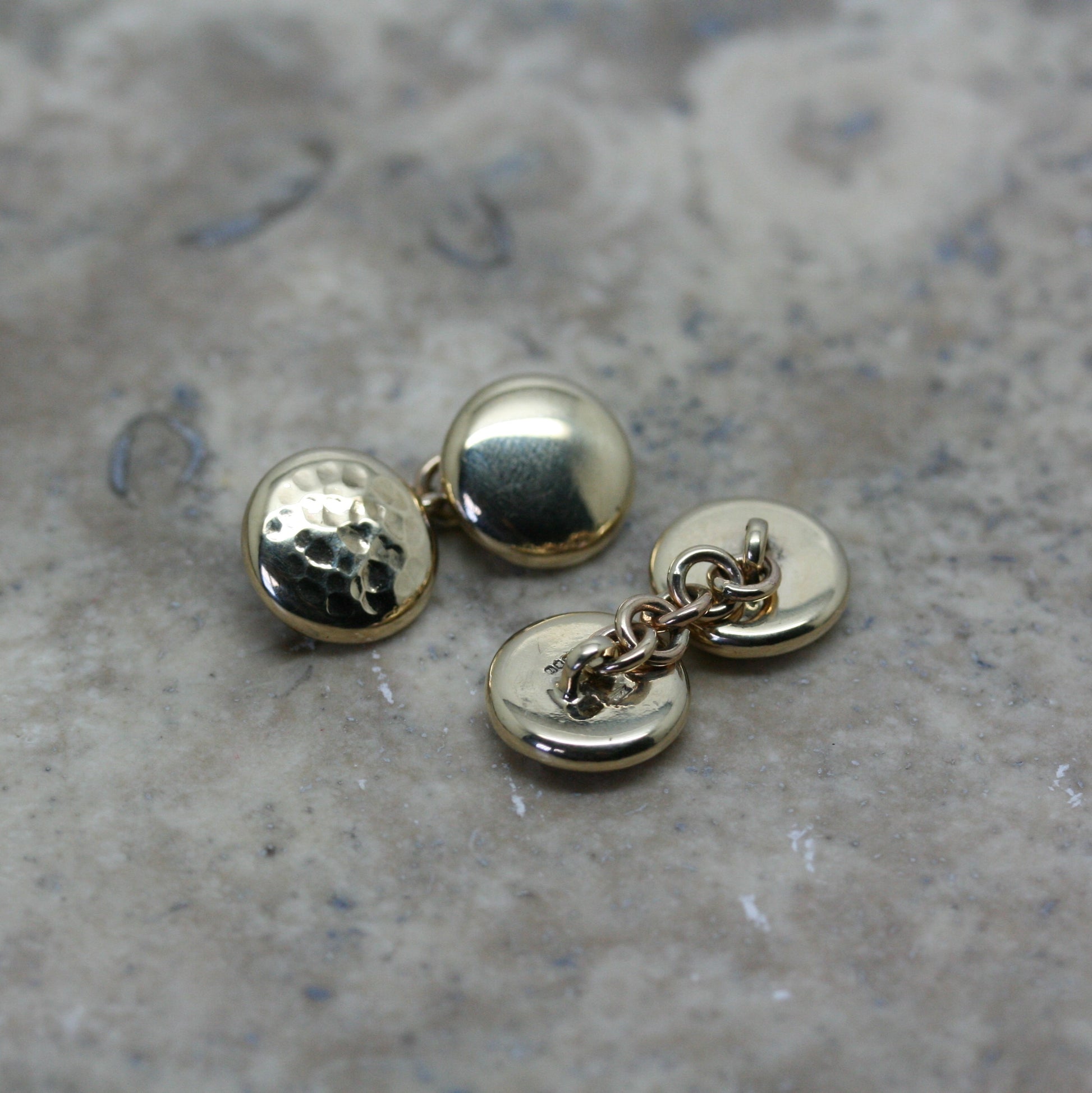 YULAN 9ct Yellow Gold 'Button' Cufflinks