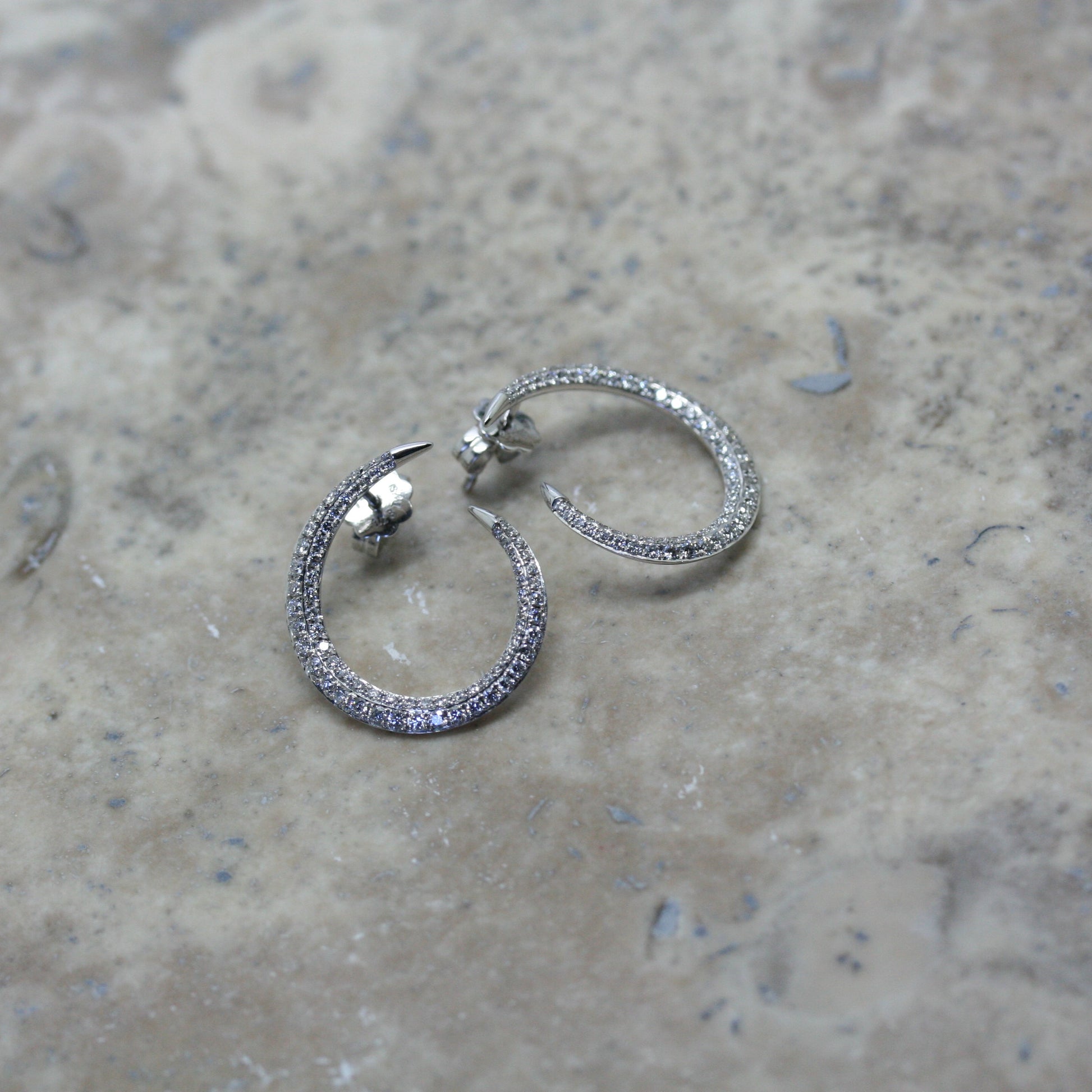 RIVOIR 18ct White Gold & Diamond 'Fierce' Earrings