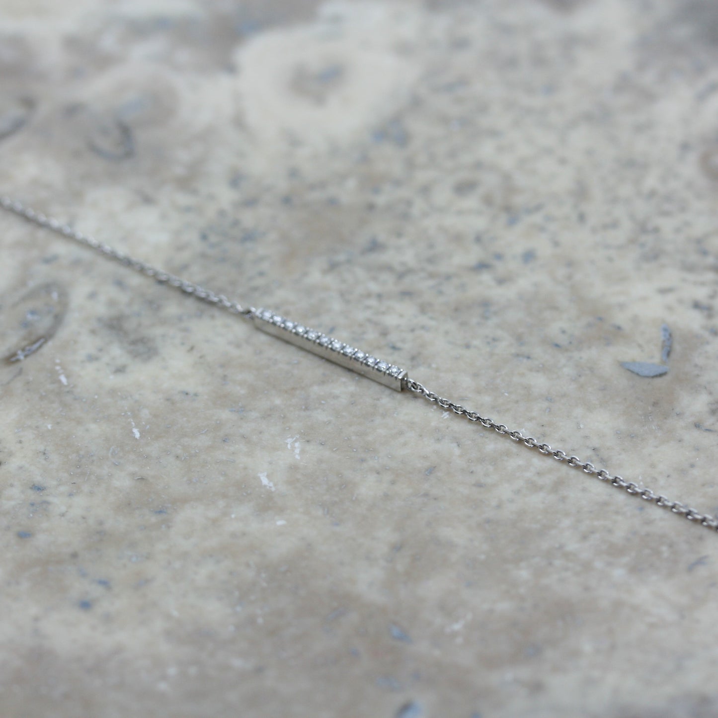 SOLEY 18ct White Gold & Diamond Bar Bracelet