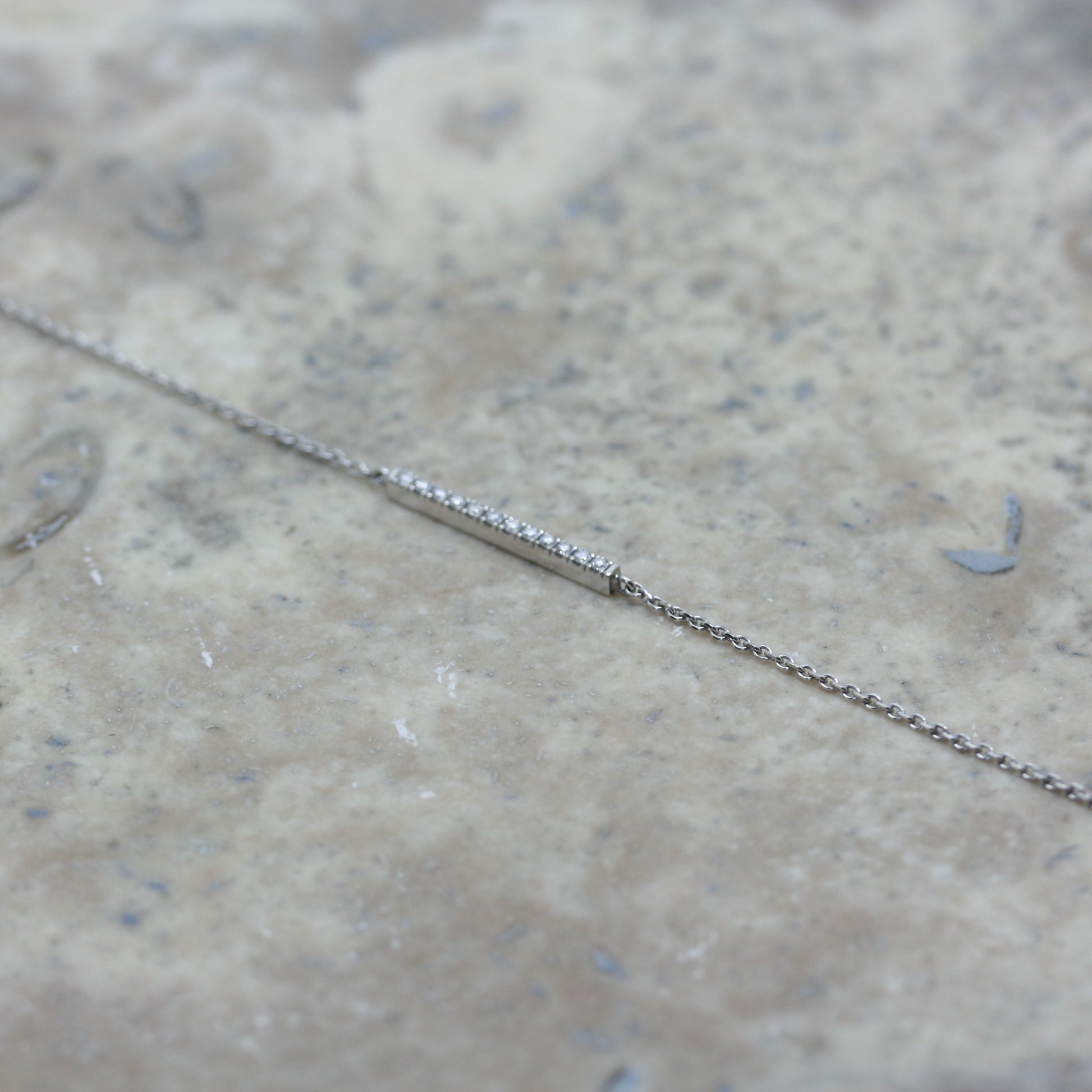 SOLEY 18ct White Gold & Diamond Bar Bracelet