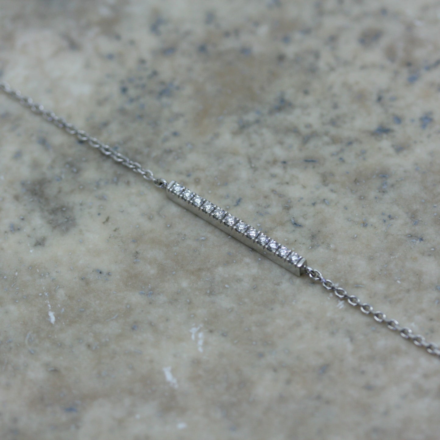 SOLEY 18ct White Gold & Diamond Bar Bracelet