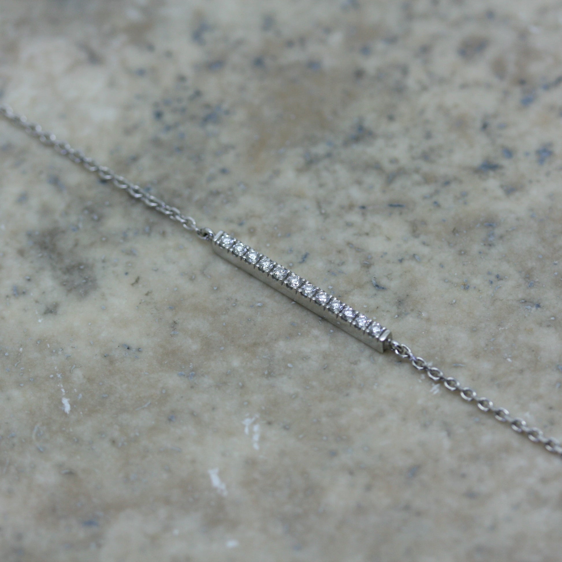 SOLEY 18ct White Gold & Diamond Bar Bracelet