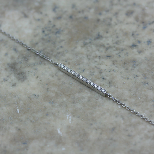 SOLEY 18ct White Gold & Diamond Bar Bracelet