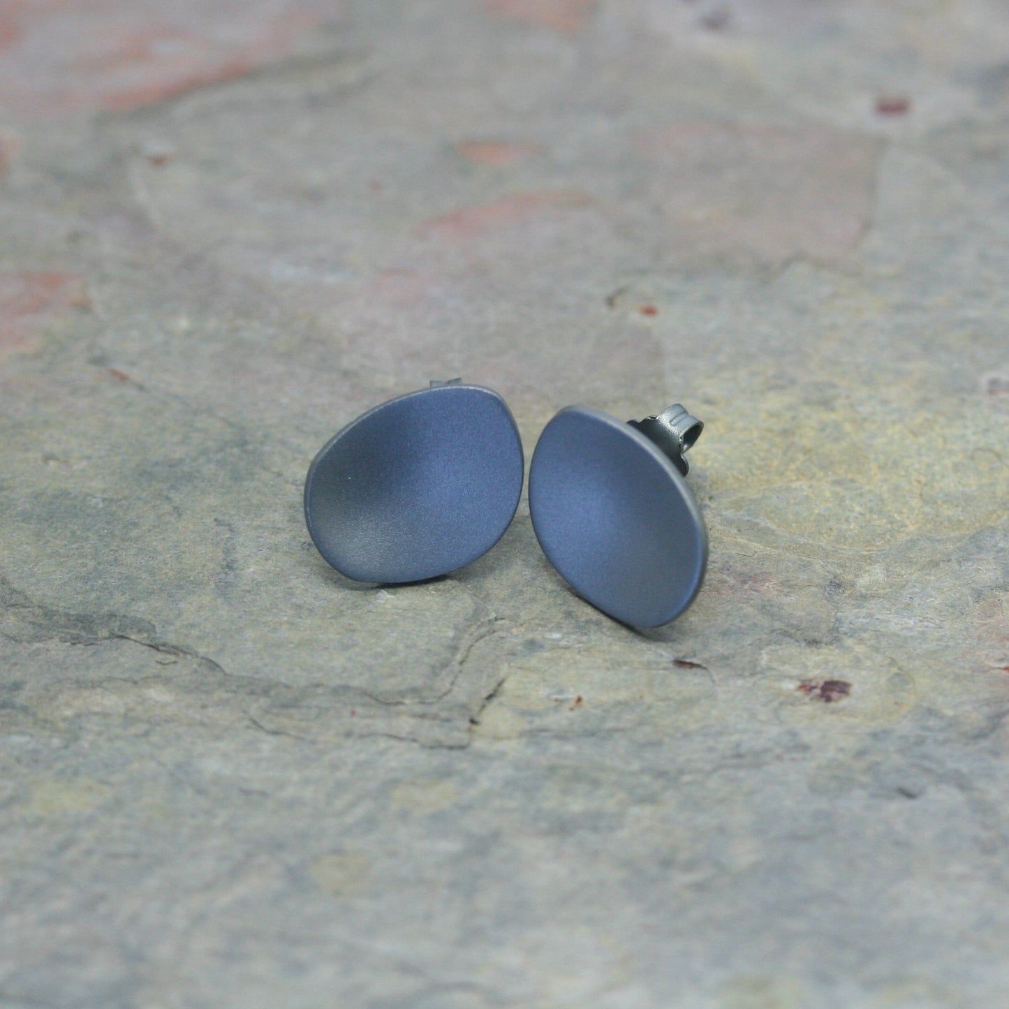 SAN Silver 'Random Shape' Stud Earrings