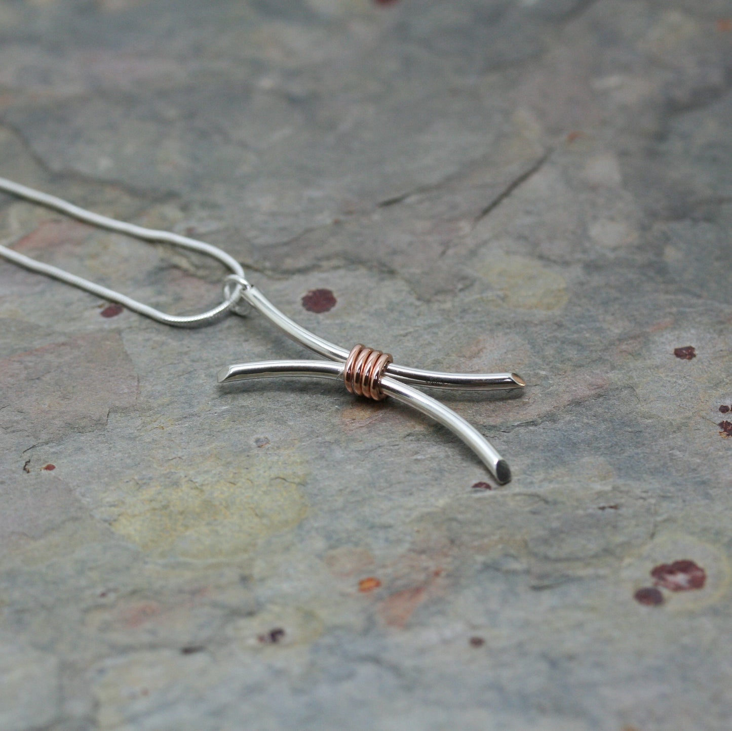 Yu Lan Silver and Rose Gold Rebeus Pendant