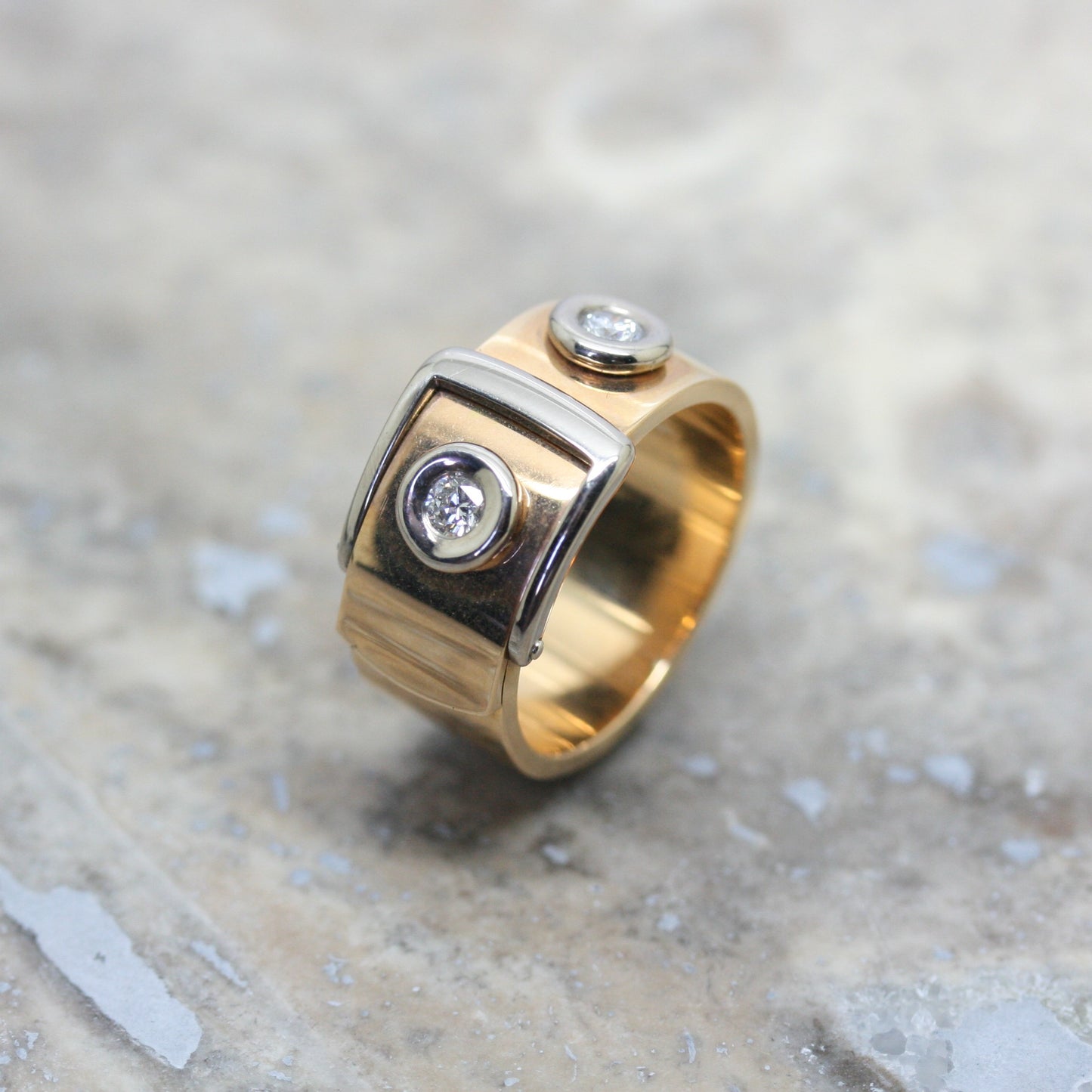 ADAM 18ct Rose Gold & Diamond 'Strap' Ring