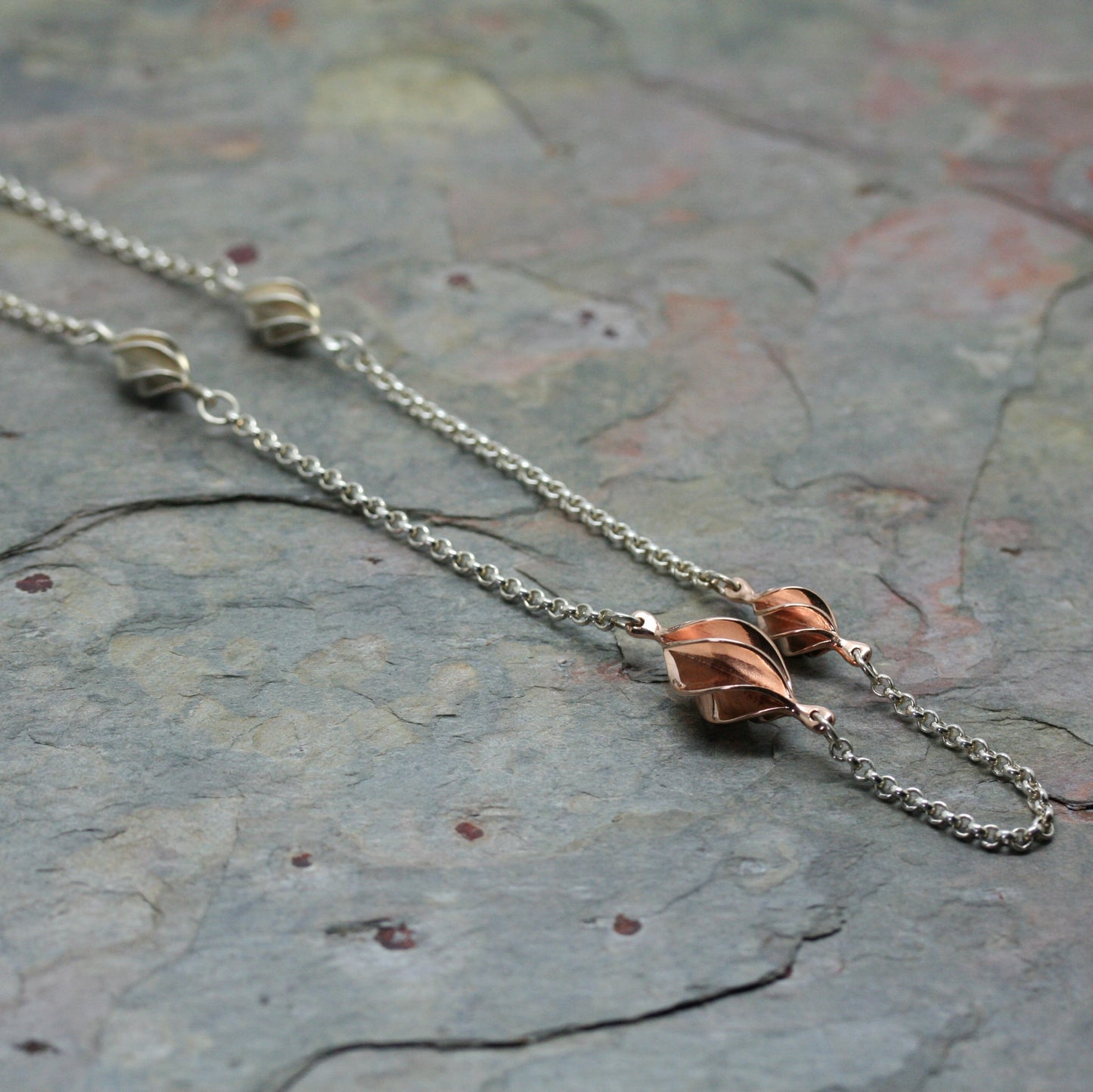 COLLETTE WAUDBY Silver 'Rose Gold Globe' Necklace