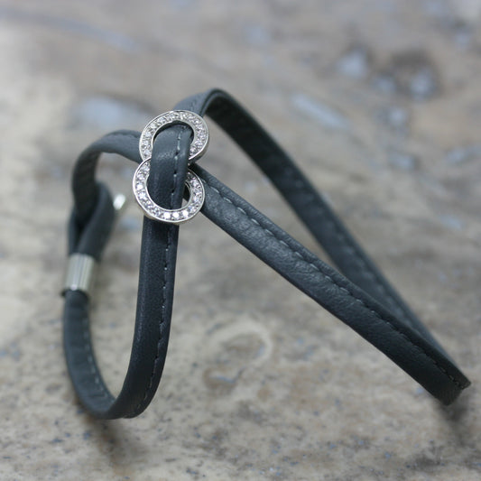 HENRICH & DENZEL Platinum & Diamond 'Moltissimo' Leather Bracelet