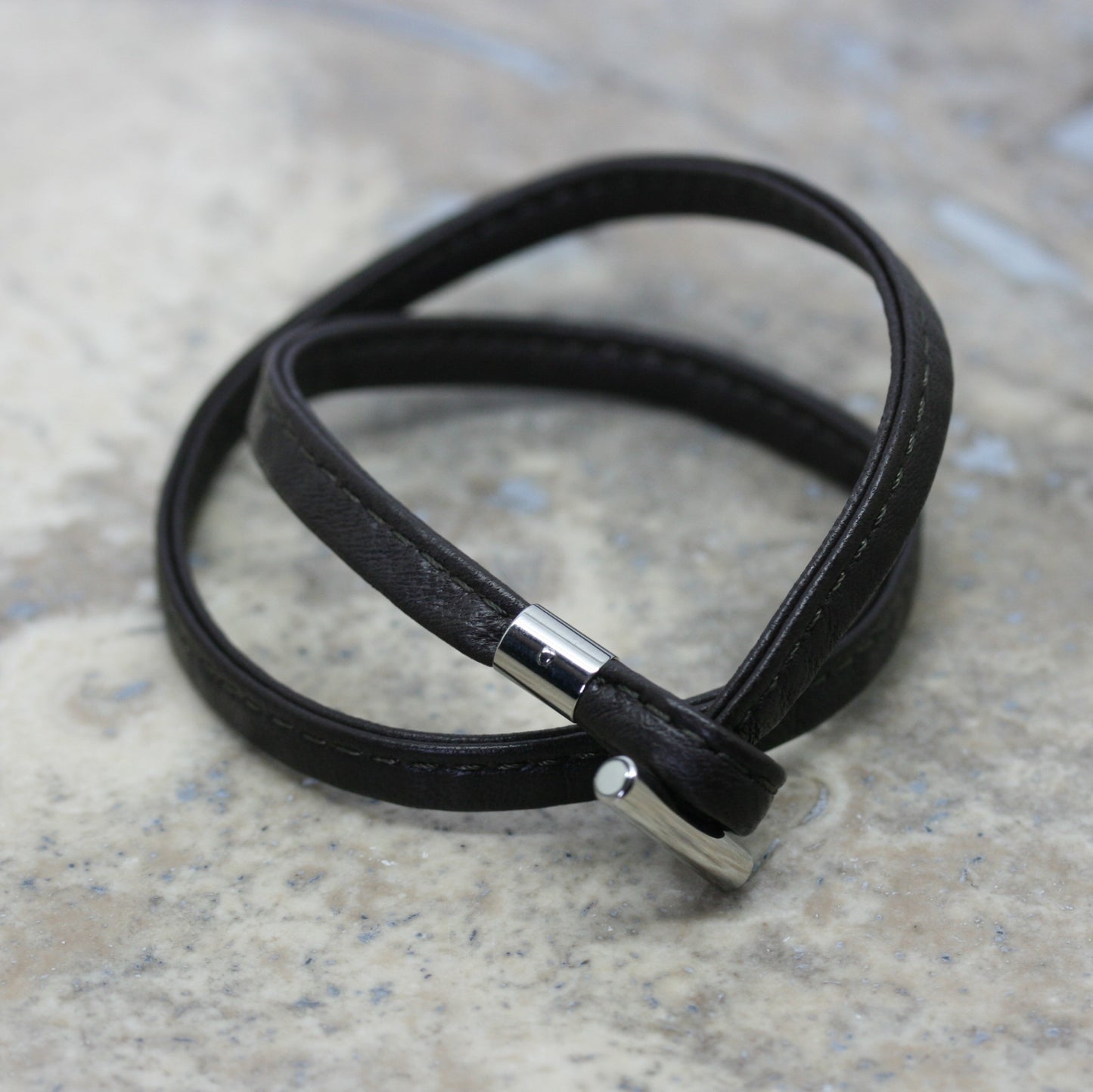 HENRICH & DENZEL Platinum & Diamond 'Moltissimo' Leather Bracelet