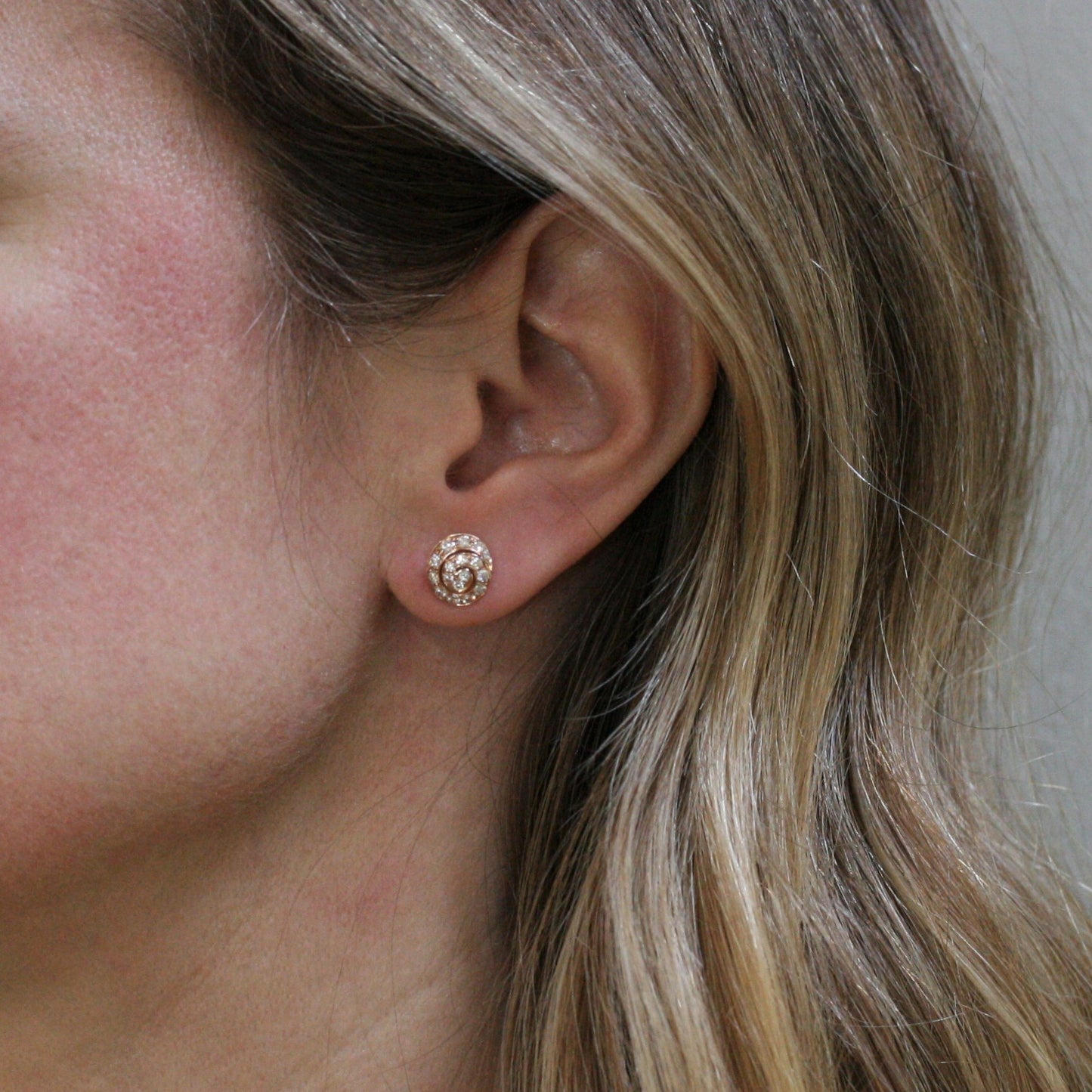 SOLEY 18ct Rose Gold & Diamond 'Snail' Earrings