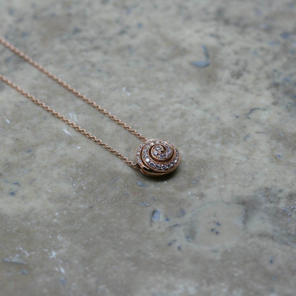 SOLEY 18ct Rose Gold and Diamond 'Snail' Pendant