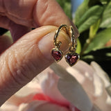 HOPKINS 18ct Yellow Gold 'Heart' Half Hoops with Rubellite