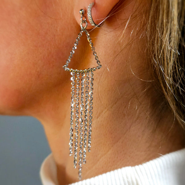 SAN Silver 'Fringe' Drop Earrings