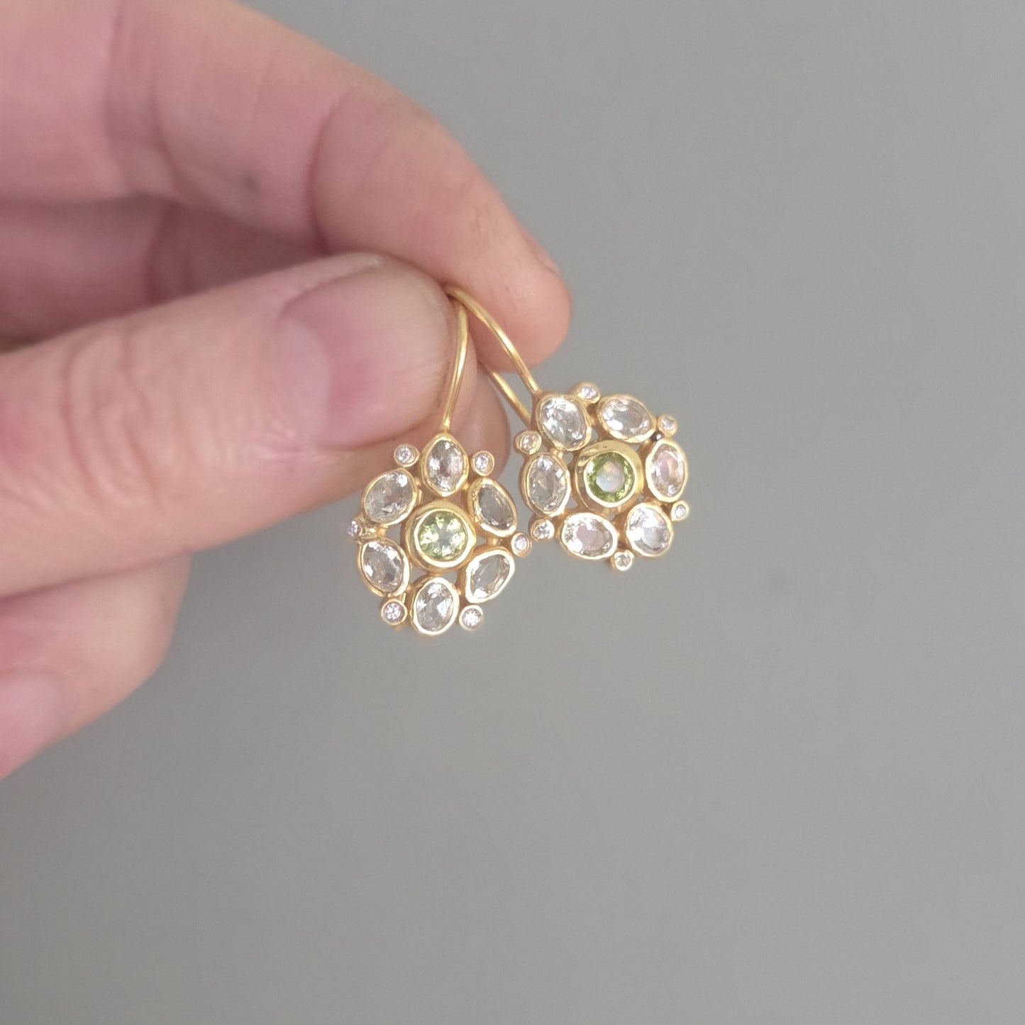 POMEGRANATE Yellow Gold Plated Silver 'Posie' Drop Earrings
