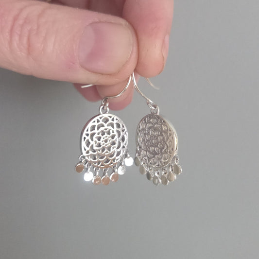 POMEGRANATE Yellow Gold Plated or Silver 'Talisman' Drop Earrings