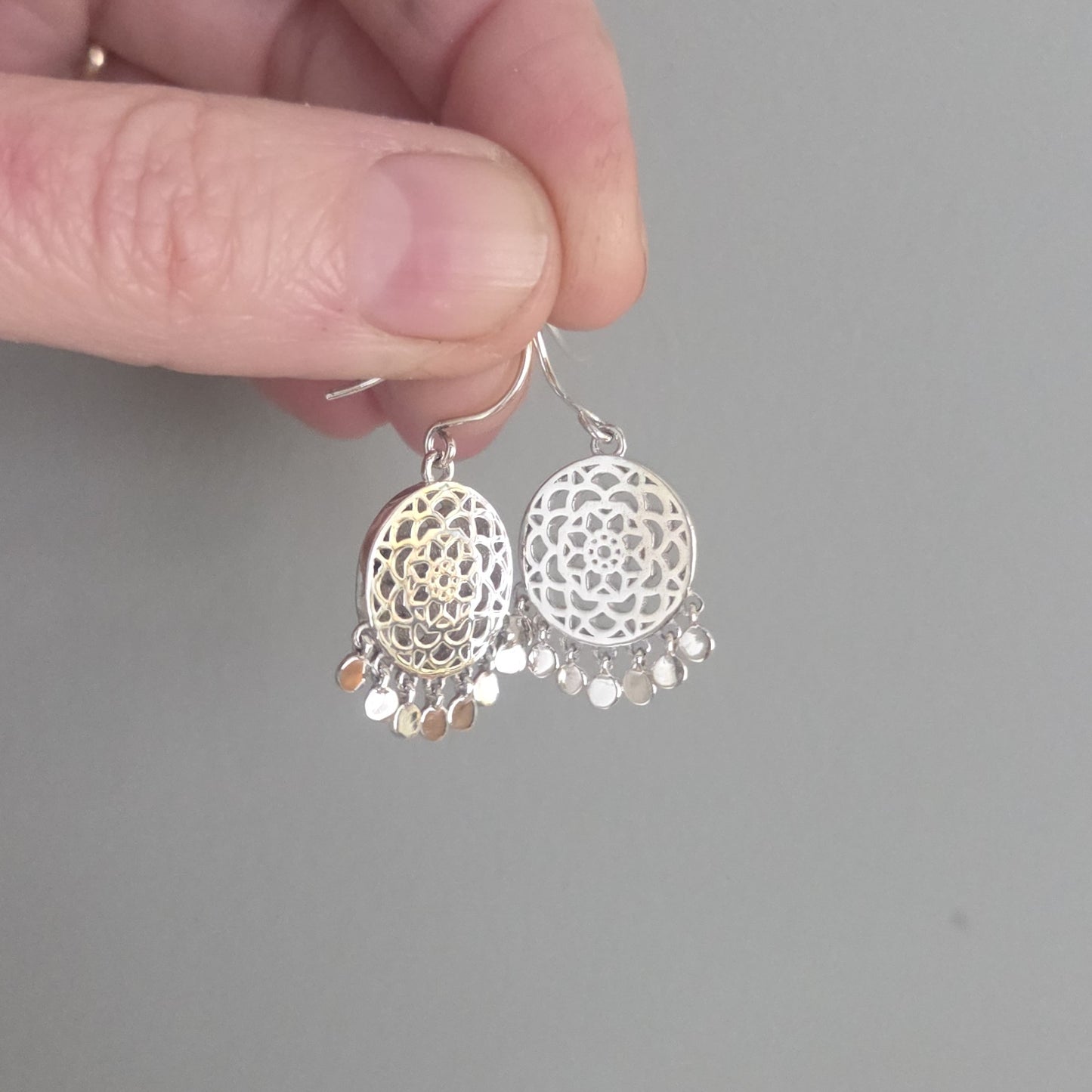 POMEGRANATE Yellow Gold Plated or Silver 'Talisman' Drop Earrings